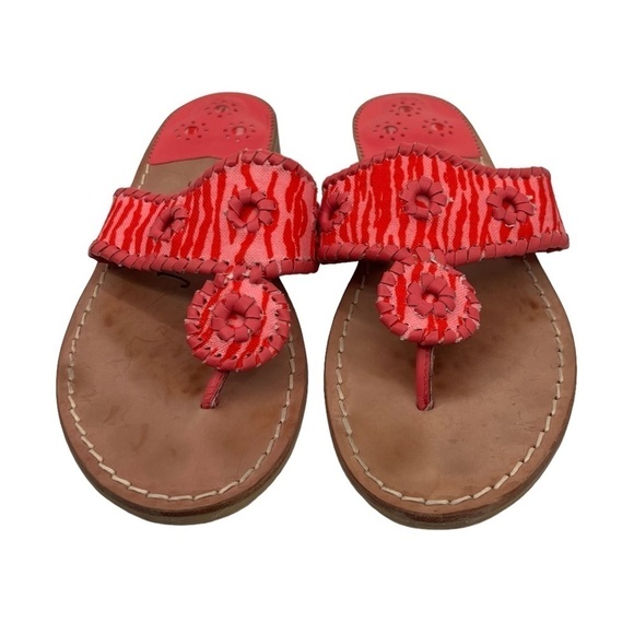 Jack Rogers Flat Pink Red Sandals Size 8 1/2 Women's - Picture 3 of 9